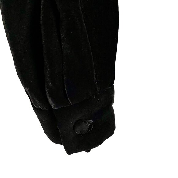 Annie Alexander Women's Black Velvety Embellished Button-Down Blouse Medium - Picture 7 of 11